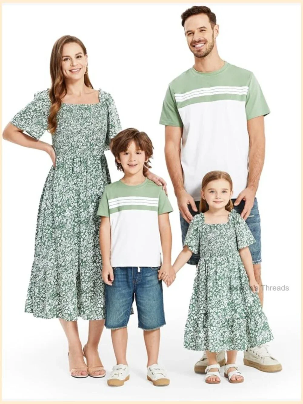 Family Matching Ditsy Floral Smocked Dress & Tee Sets